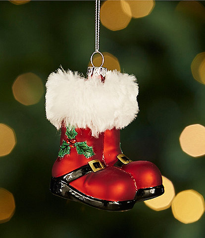 Southern Living Christmas Cheer Collection Santa Boots Glass Ornament