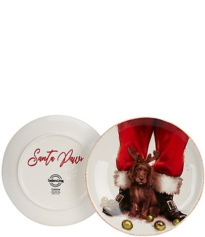 Southern Living Christmas Puppies Collection Boykin Accent Plates, Set of 2