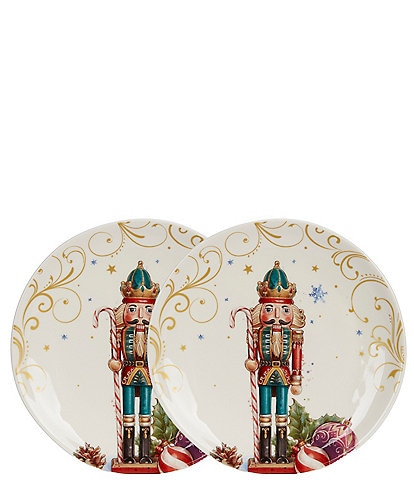 Southern Living Classic Christmas Nutcracker Accent Plates, Set of 2