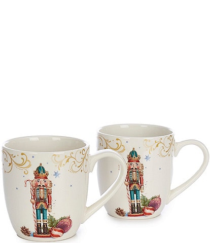 Southern Living Classic Christmas Nutcracker Coffee Mugs, Set of 2