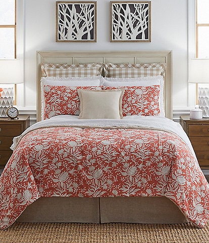 Southern Living Classic Collection Argenta Floral Print Comforter Mini Set