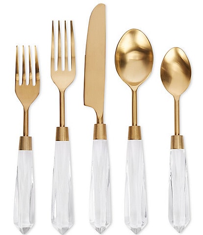 Southern Living Clear 20-Piece Stainless Steel Flatware Set