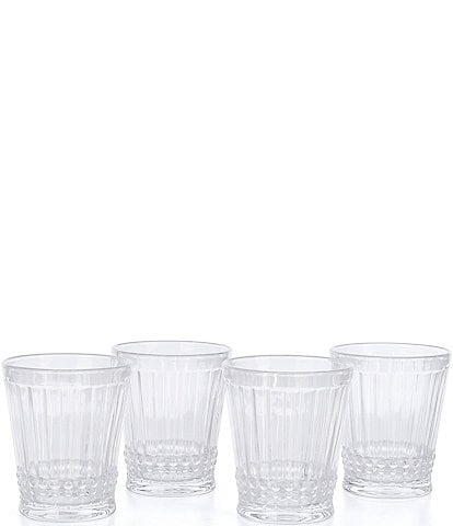 Southern Living Clear Ribbed Double Old-fashion Glasses, Set of 4