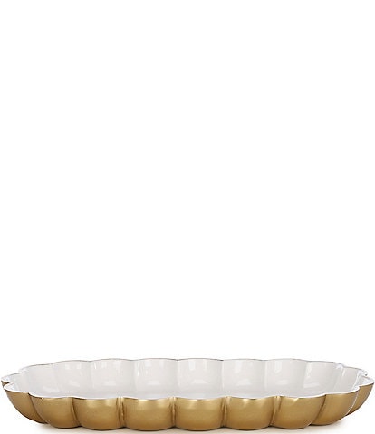 Southern Living Cluster Gold Scalloped Platter