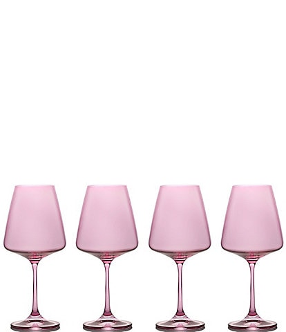 Southern Living Colored Stemmed Blown Glass Wine Glasses, Set of 4