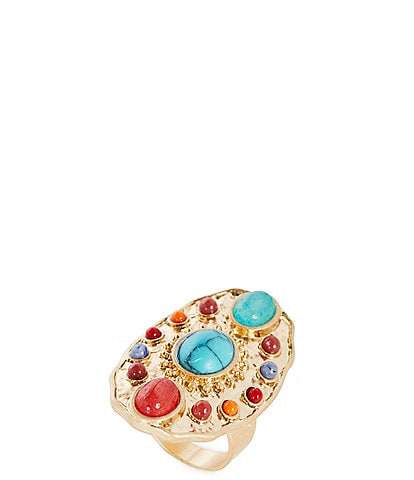 Southern Living Colorful Semi Precious Stone Statement Ring