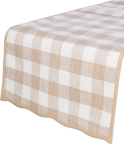 Southern Living Coop Checkered Natural Runner, 72#double;