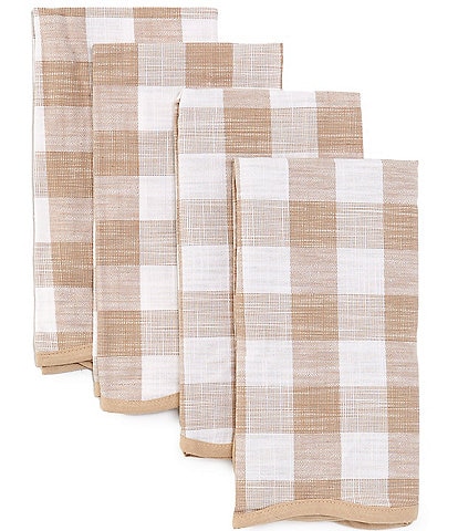 Southern Living Coop Checkered Scallop Napkins, Set of 4