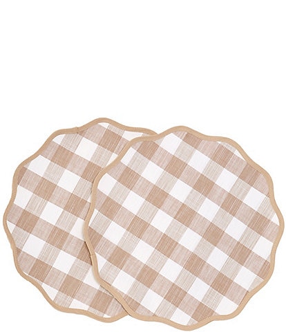 Southern Living Coop Checkered Scallop Placemats, Set of 2