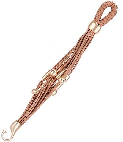 Southern Living Cord Multi Rawhide Metal Linear Line Bracelet