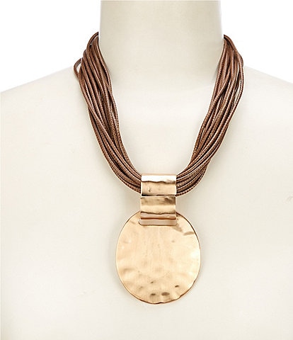 Southern Living Cord Torsade Short Statement Pendant Necklace