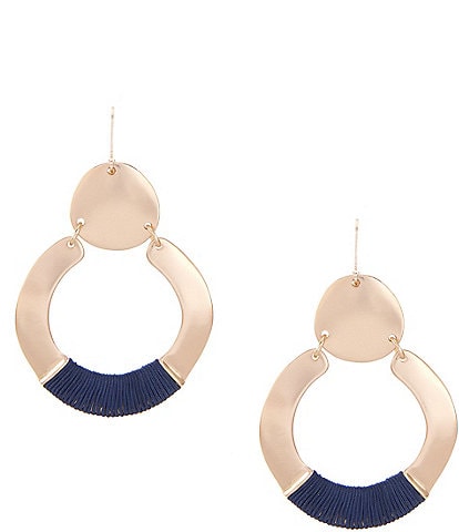 Southern Living Cord Wrapped Round Drop Earrings
