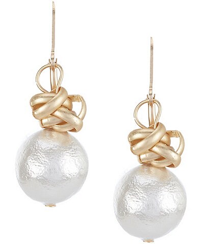 Southern Living Cotton Pearl Drop Earrings