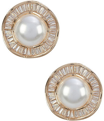 Southern Living Cubic Zirconia and Pearl Stud Earrings