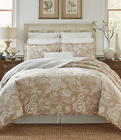 Southern Living Delancey Embroidered Floral Print Cotton Comforter Mini Set