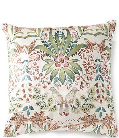 Southern Living Design House Lilium Multi Bird Floral Damask Filled Euro Sham