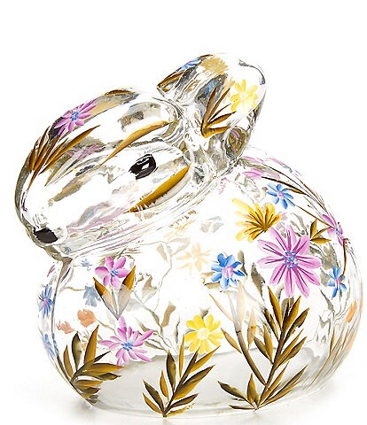 Southern Living Easter Collection Hand-Painted Floral Glass Bunny Figurine