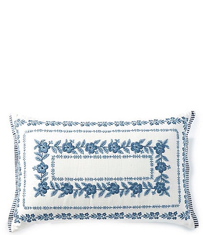 Southern Living Embroidered Floral Pillow