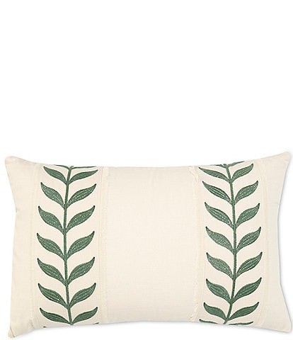 Southern Living Embroidered Leaf Pillow