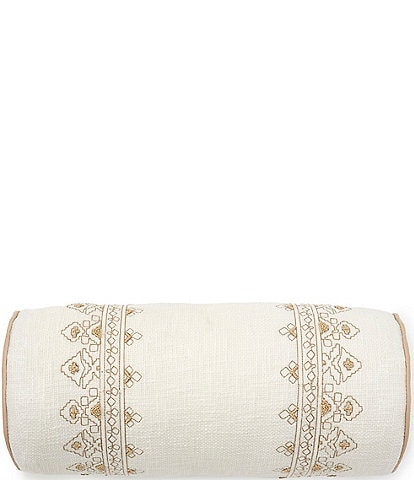 Southern Living Embroidered Neck Roll Pillow