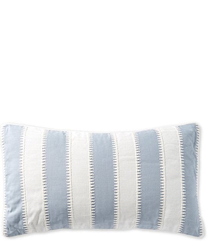 Southern Living Embroidered Stripe Lumbar Pillow
