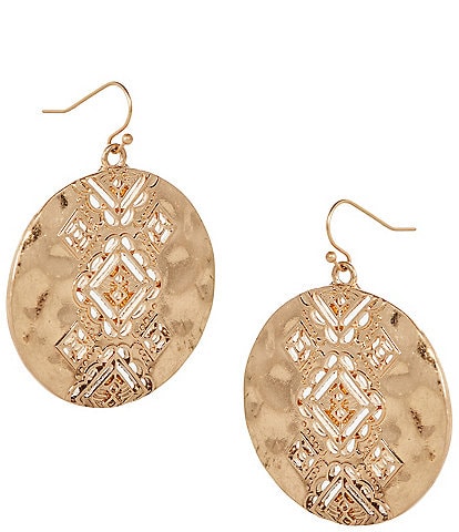 Southern Living Etched Disc Drop Earrings