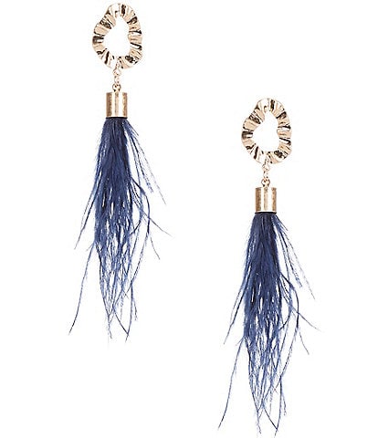 Southern Living Feather Statement Drop Earrings