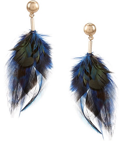 Southern Living Feather Statement Drop Earrings