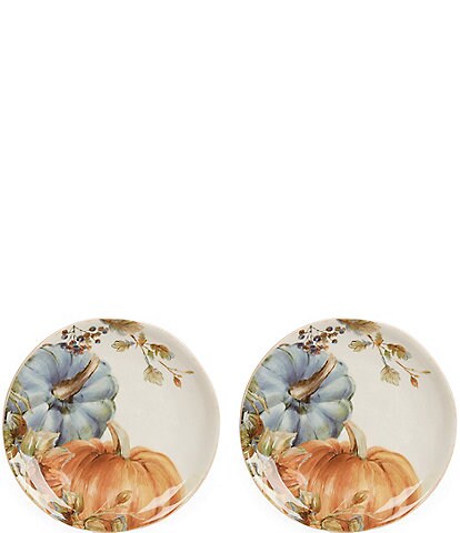 Southern Living Festive Fall Collection 2 Heirloom Pumpkin Accent Plates, Set of 2