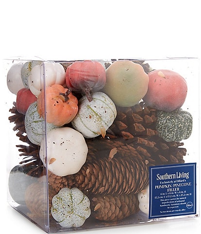 Southern Living Festive Fall Collection Mixed Pumpkin & Pinecone Bowl Filler