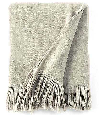 Southern Living Mohair Fringed Knit Throw