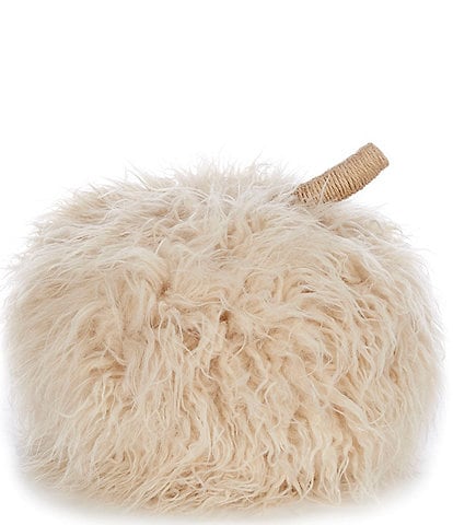 Southern Living Festive Fall Collection Mongolian Faux Fur Pumpkin