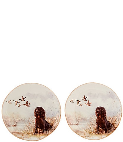 Southern Living Festive Fall Hunting Dog Boykin Accent Plates, Set of 2