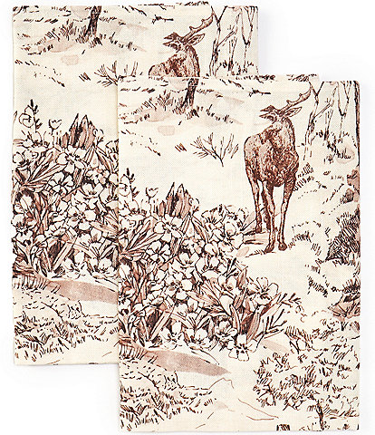 Southern Living Festive Fall Woodland Toile Kitchen Towels, Set of 2