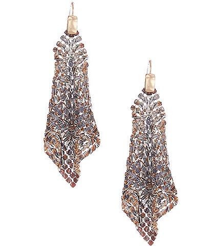 Southern Living Floral Print Chain Kite Drop Earrings