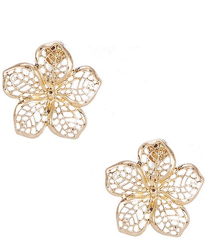 Southern Living Flower Cut Out Clip On Stud Earrings
