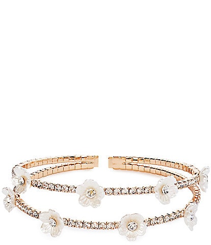 Southern Living Flower Trimmed Cuff Bracelet