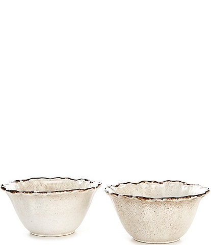 Southern Living Glazed Floral Cereal Bowls, Set of 2