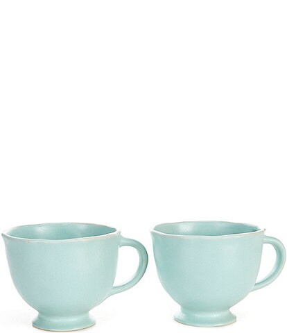 Southern Living Glazed Floral Coffee Mugs, Set of 2