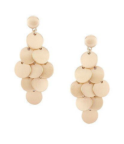 Women S Chandelier Earrings Dillard Southern Living Gold Disk Chandelier Earrings