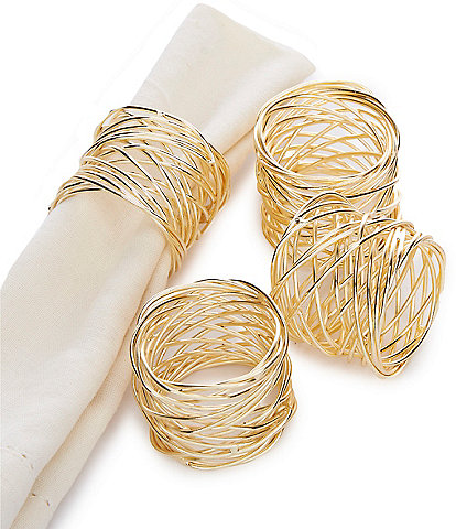 Southern Living Gold Nest Napkin Rings, Set of 4