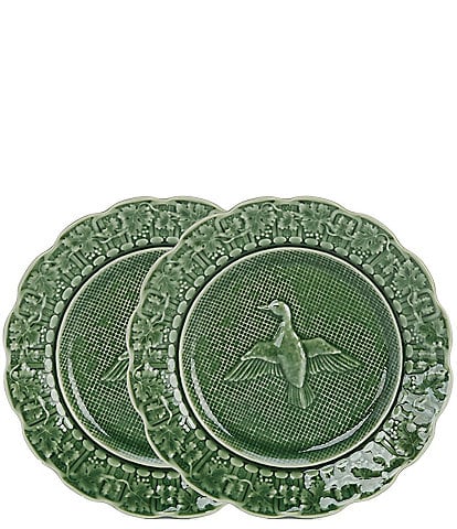 Southern Living Green Embossed Duck Plates, Set of 2