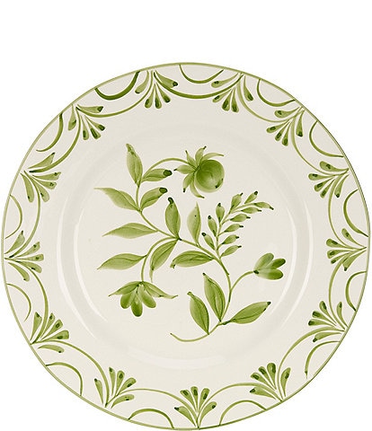 Southern Living Genevieve Collection Green Hand Painted Dinner Plate