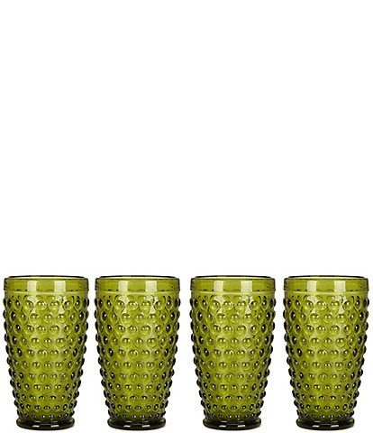 Southern Living Green Hobnail Tumblers, Set of 4