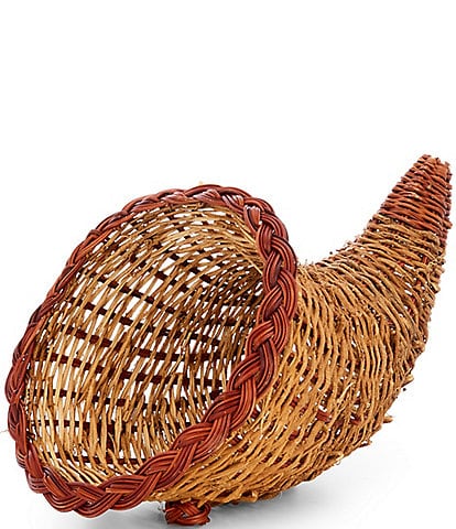 Southern Living Harvest Collection Rattan Decorative Cornucopia