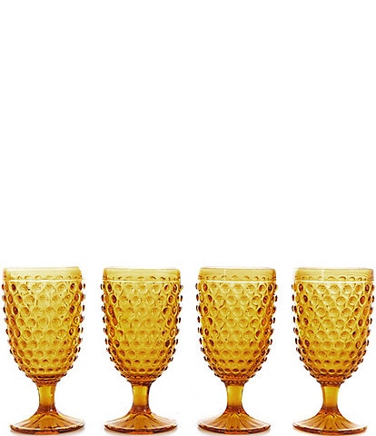 Southern Living Hobnail Glass Goblets, Set of 4