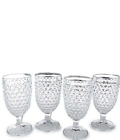 Southern Living Hobnail Glass Goblets, Set of 4