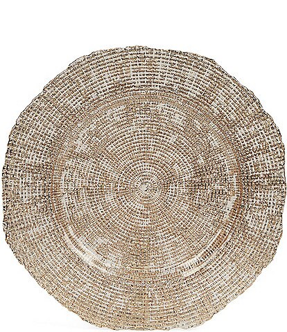 Southern Living Holiday 13#double; Infinity Glitter Charger Plates, Set of 2