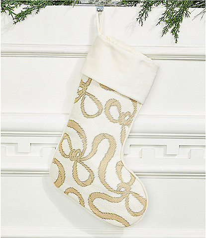 Southern Living Holiday Collection Bow Needlepoint Stocking