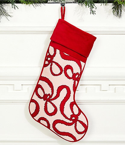 Southern Living Holiday Collection Bow Needlepoint Stocking